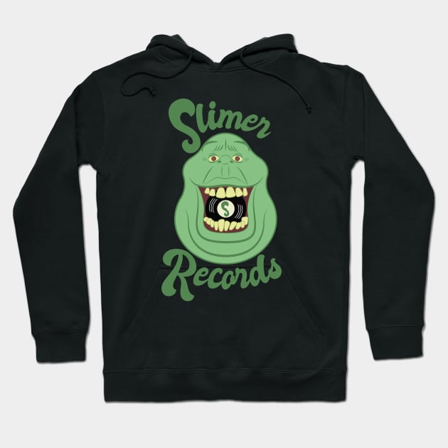 Slimer Records (Full Color) (Ghostbusters) Hoodie by PlaidDesign